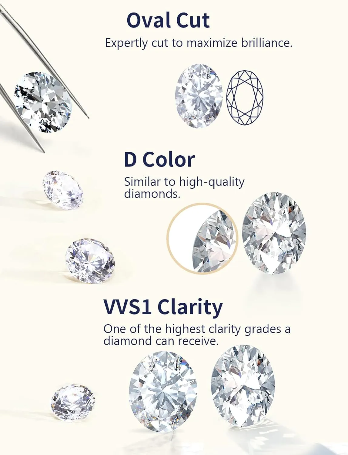 1 Carat Oval Cut Moissanite Novelty Wave Ring for Women, 925 Sterling Silver with 18K Yellow Gold Plated, Wedding Engagement Promise Aniversary Ring, Birthday Valentines Mothers Day Ideal Gift for Her