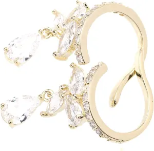 1 Pair Zircon Ear Women Zircon Ear Cuff Clip on Earring Zircon Earring Ear Cuff Clip on Zircon Earring
