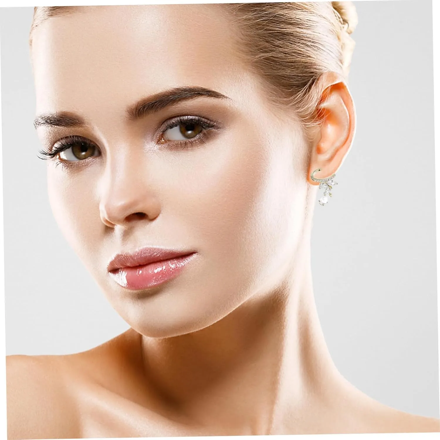 1 Pair Zircon Ear Women Zircon Ear Cuff Clip on Earring Zircon Earring Ear Cuff Clip on Zircon Earring