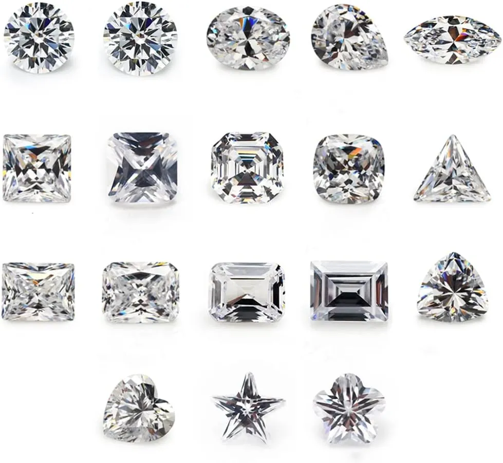 1 Set 18 Different Shape Loose CZ Stone 5A White Cubic Zircoia Synthetic Gemstone for Jewelry Making