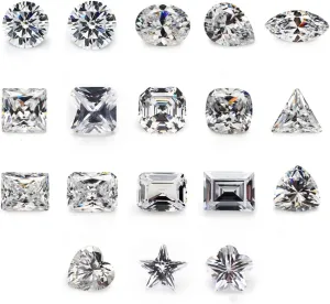 1 Set 18 Different Shape Loose CZ Stone 5A White Cubic Zircoia Synthetic Gemstone for Jewelry Making