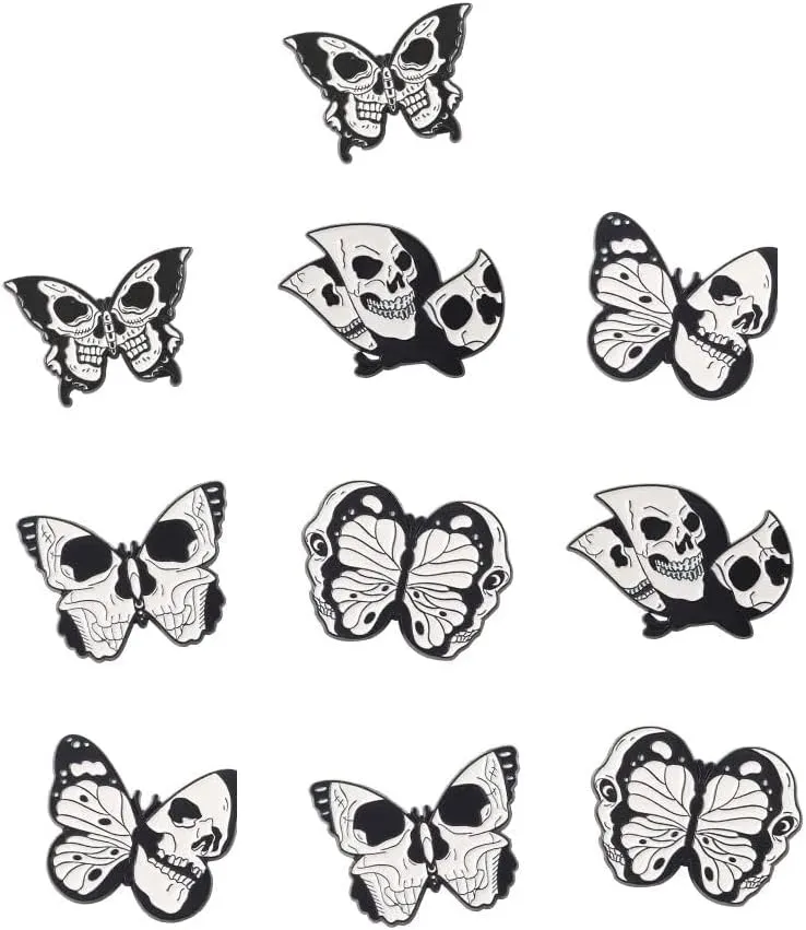 10 Pack Enamel Pins set Cute Horror Cartoon Brooches Lapel Badge For Backpacks, Bag, Jacket, Kids, Girls, Festival Gifts