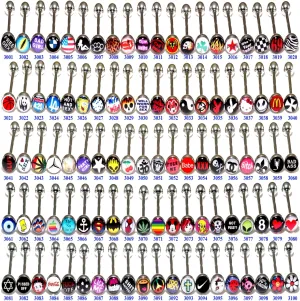 100 Funny Nasty Wordings Picture Logo Signs Tongue Rings 14G ~~Original Listing~~ Surgical Steel Metal Barbells