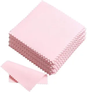 100pcs Jewelry Cleaning Cloth, Polishing Cloth for Sterling Silver Gold Platinum Microfiber Jewelery Cleaning Cloth 8x8 cm