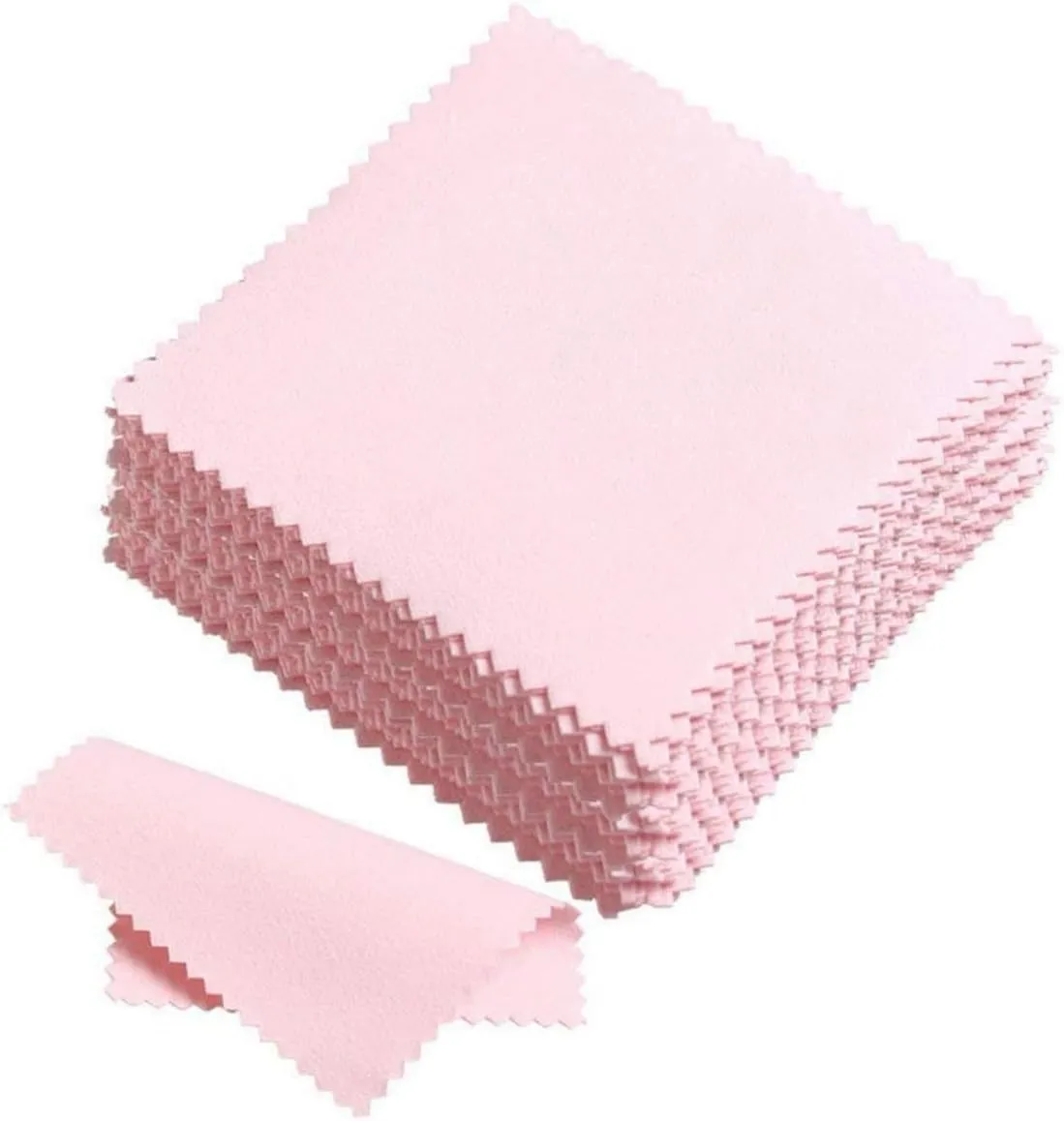 100pcs Jewelry Cleaning Cloth, Polishing Cloth for Sterling Silver Gold Platinum Microfiber Jewelery Cleaning Cloth 8x8 cm