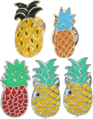 10pcs Pineapple Brooch for Women Girl Cute Enamel Brooch Pins Dripping Oil Fruit Brooches Assortment