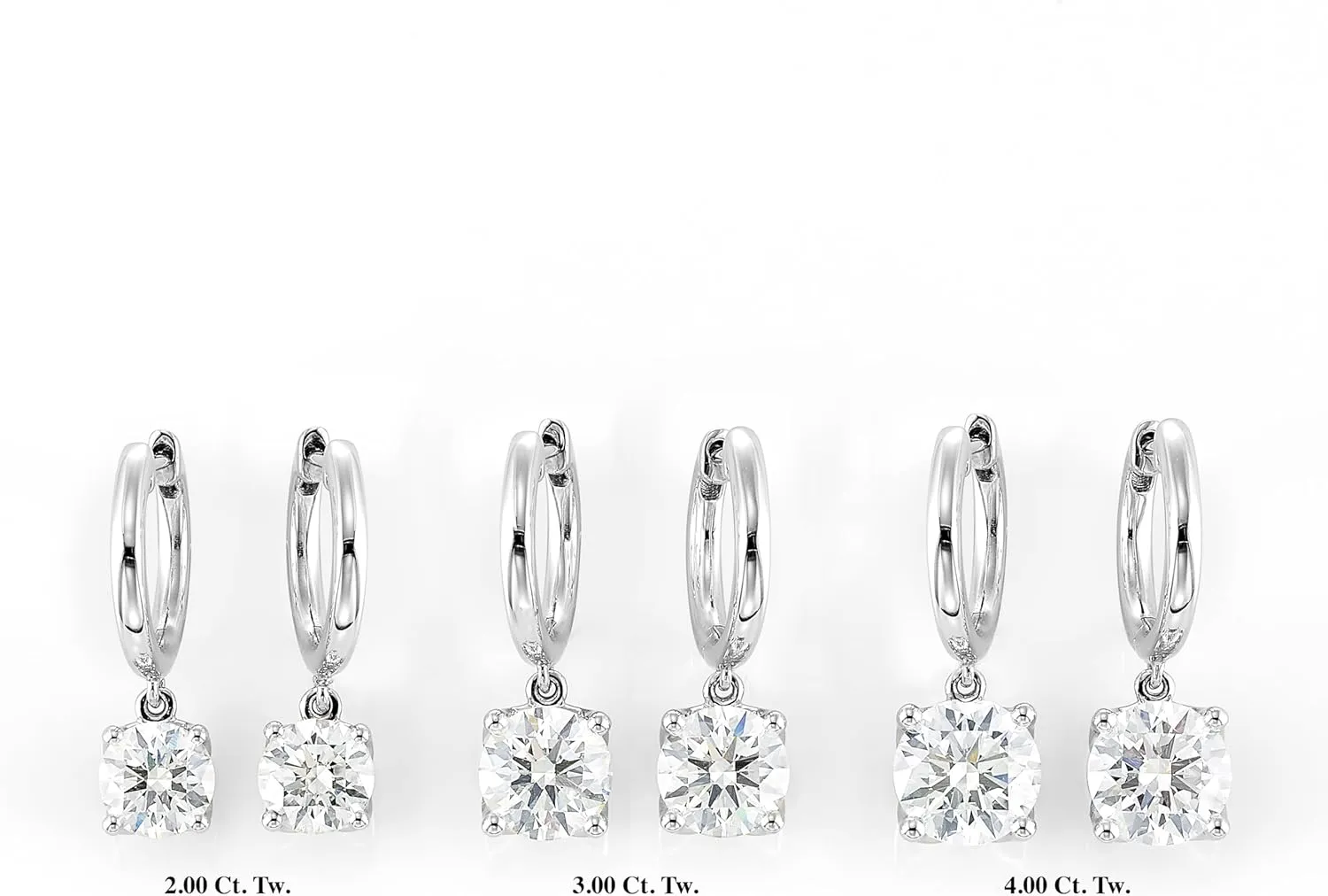 1/2 to 4 Carat Lab Grown Diamond Huggie Hoop Earrings for Women I 14k Gold Earrings (G-H, VS1-VS2, 0.50 to 4.00 cttw) Dangling Drop I Brilliant Cut Diamond Hoops by Carbon Atelier