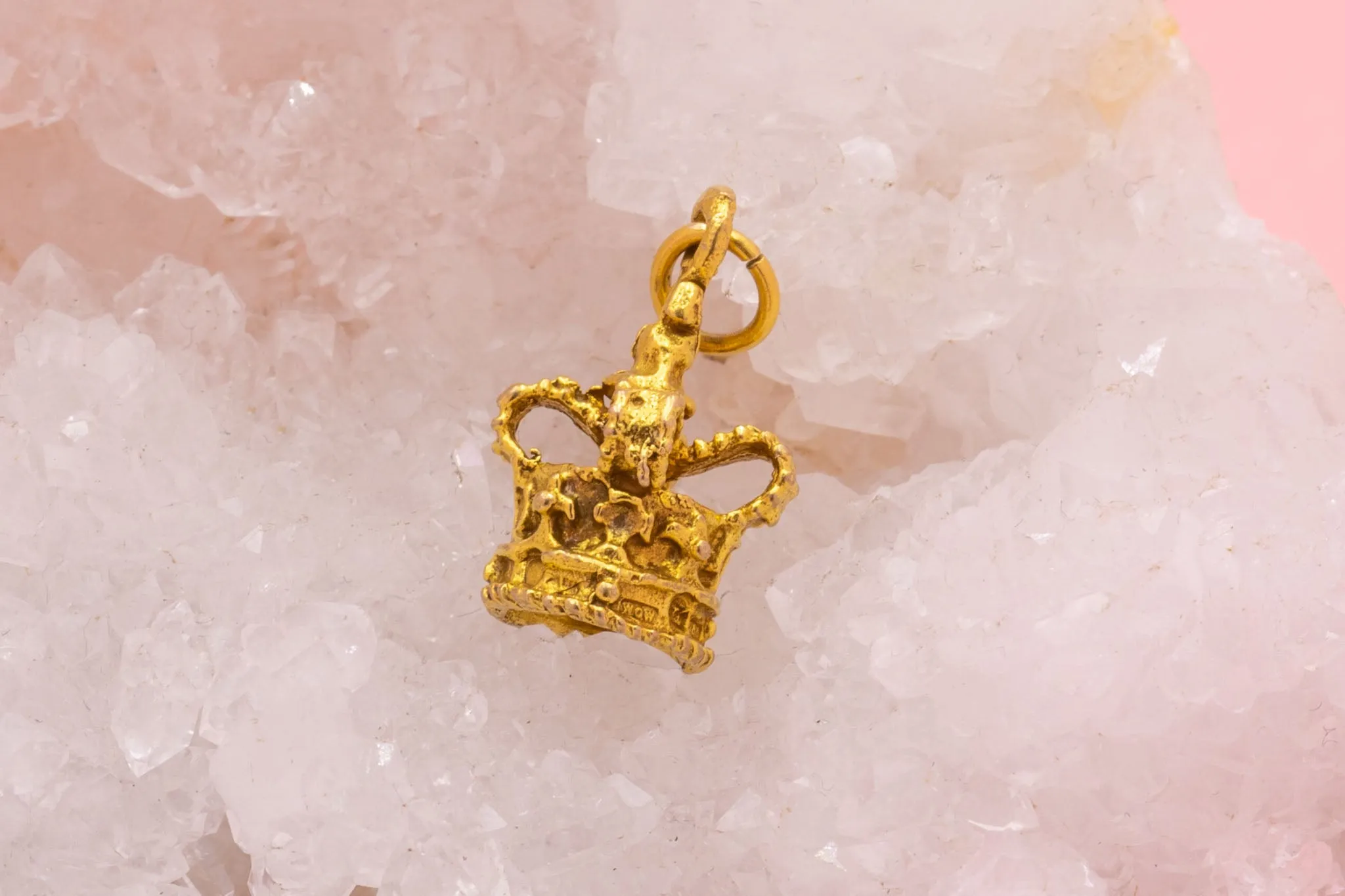 14ct Gold Crown Charm Pendant