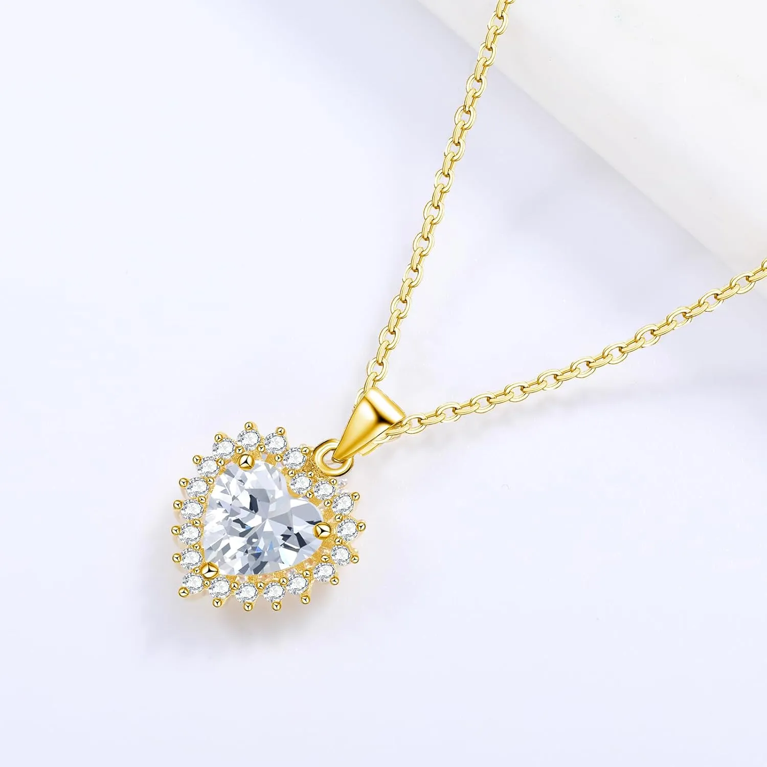 14K Gold Plated | 14K Platinum Plated Necklace for Women Pendant Necklace with Sparkling Cubic Zirconia Fashion Jewelry