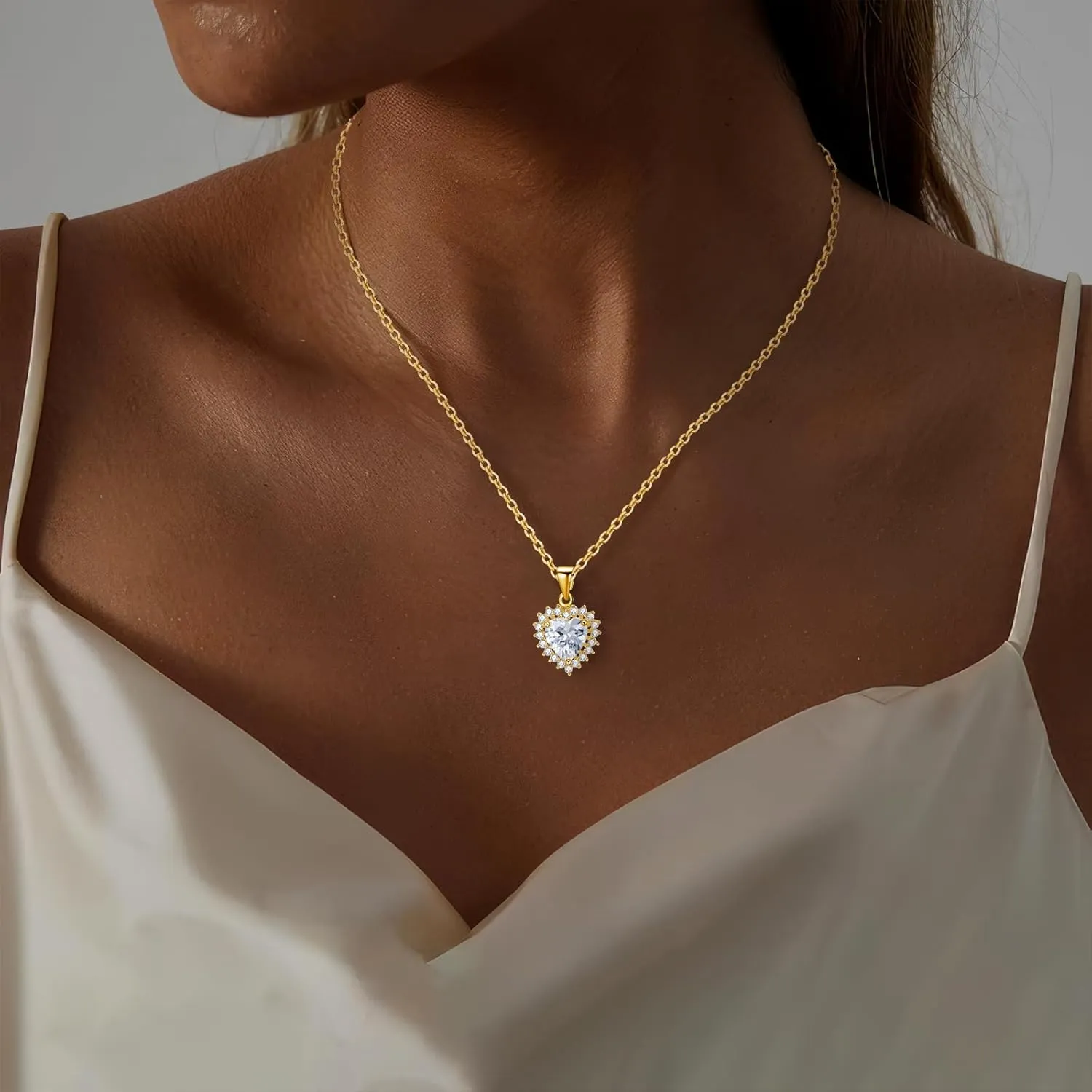 14K Gold Plated | 14K Platinum Plated Necklace for Women Pendant Necklace with Sparkling Cubic Zirconia Fashion Jewelry