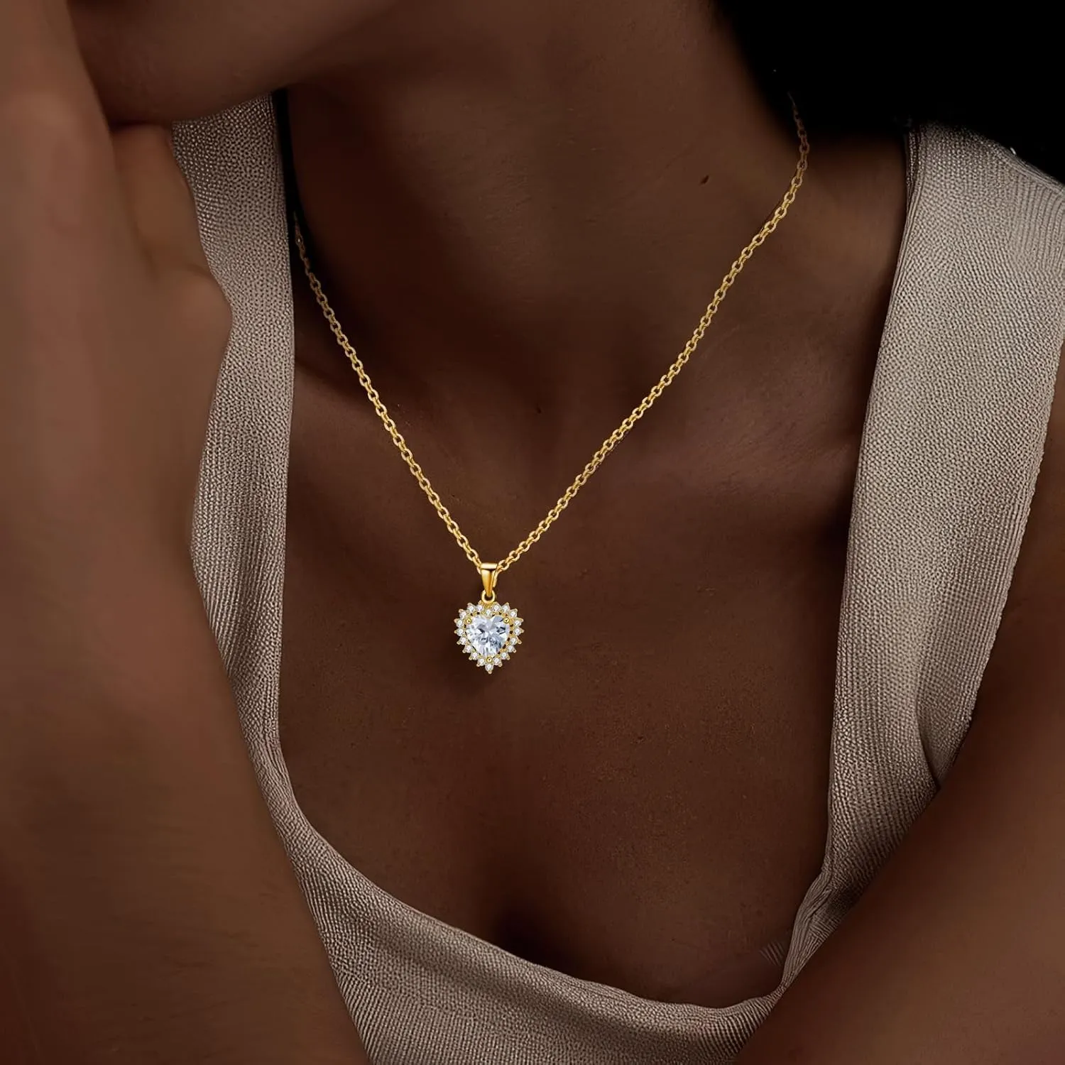 14K Gold Plated | 14K Platinum Plated Necklace for Women Pendant Necklace with Sparkling Cubic Zirconia Fashion Jewelry