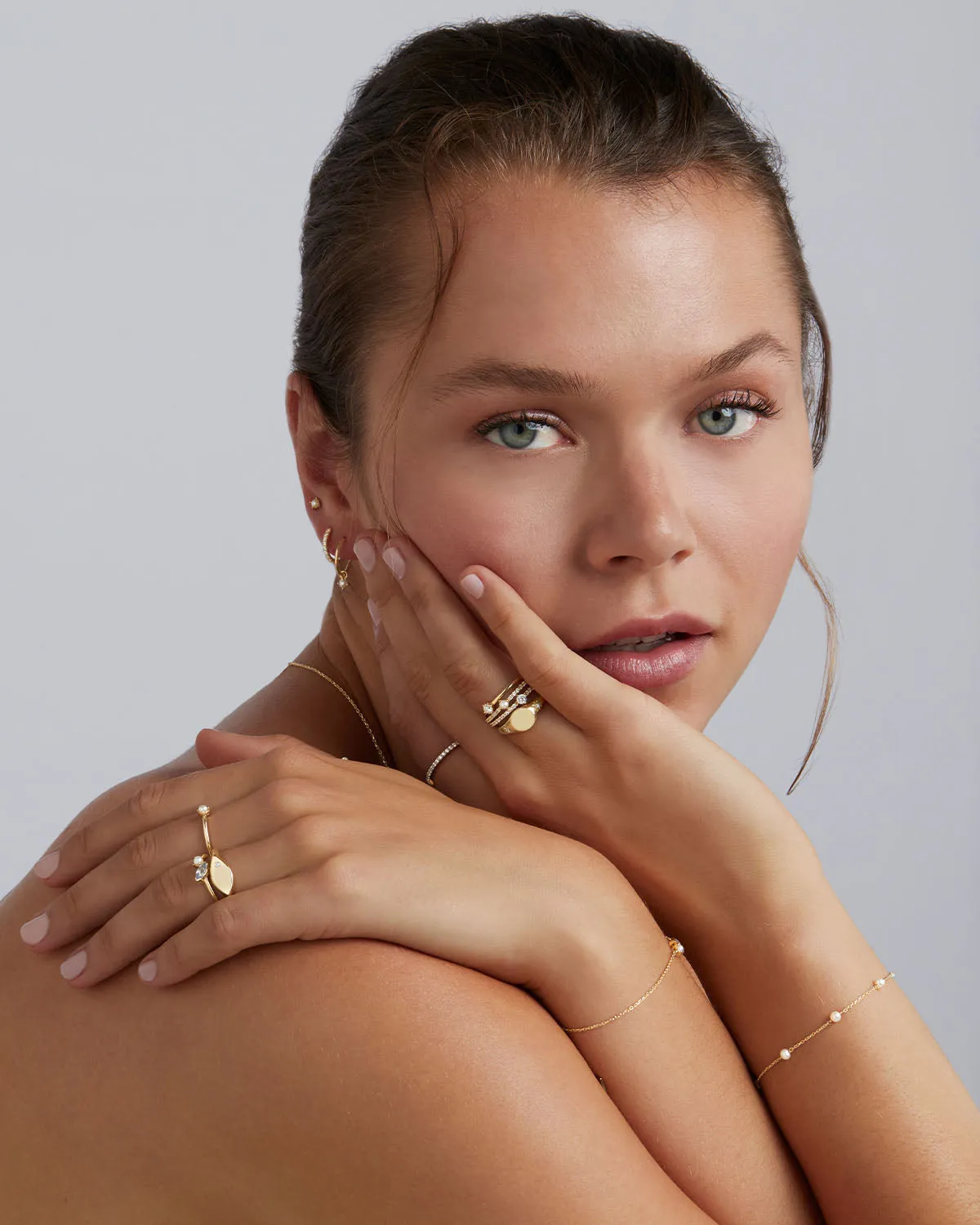 14k Solid Gold Serene Pearl Ring