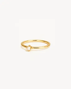 14k Solid Gold Serene Pearl Ring