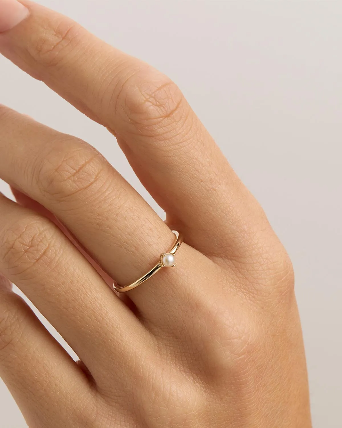 14k Solid Gold Serene Pearl Ring