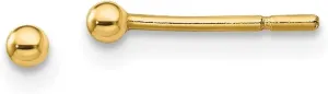 14K Yellow Gold Plated Stud Earrings (L-2 mm, W-2 mm)