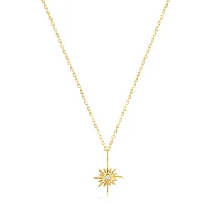 14kt Gold Sunburst Natural Diamond Necklace