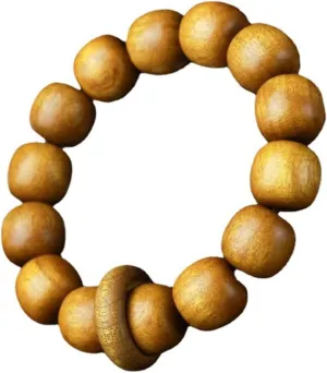 15Mm Wooden Barrel-Shaped Beads Prayer Bracelet Simple Practical Buddha Beads Bracelet for Men Women Chanting Mala Meditation