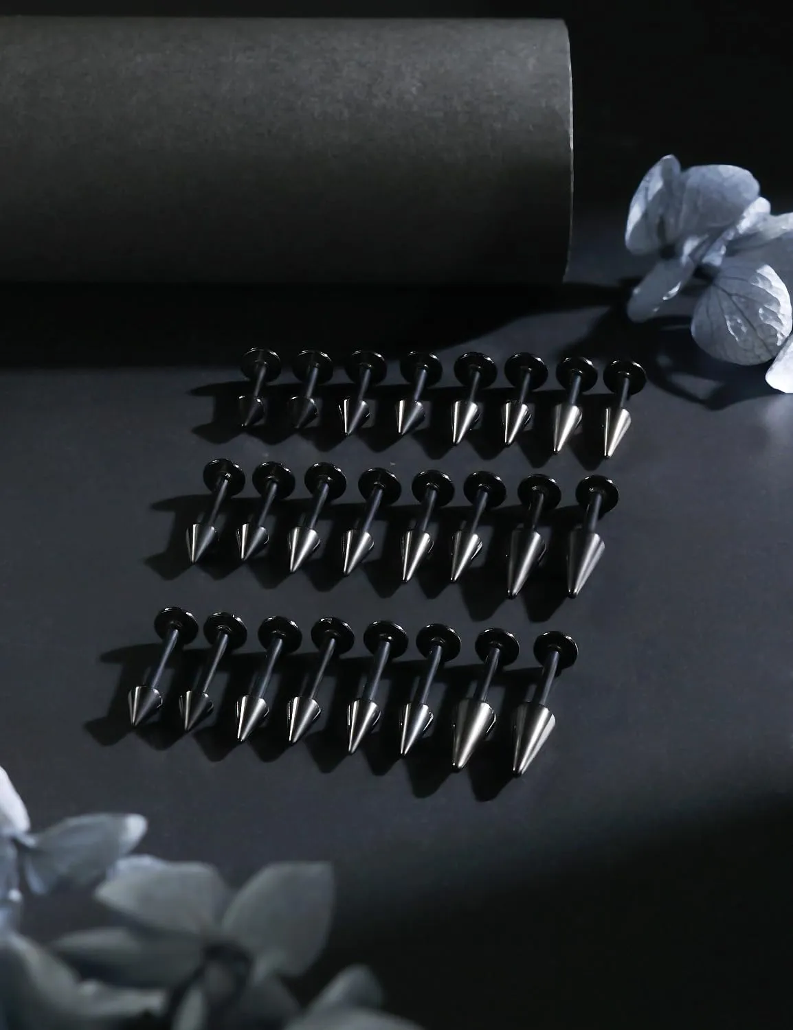 16G Spike Snake Bites Jewelry Tragus Conch Helix Piercing Jewelry Monroe Lip Rings Medusa Labret Piercing Jewelry Flat Back Cartilage Earrings for Women Silver Black Gold Rainbow 6MM 8MM 10MM
