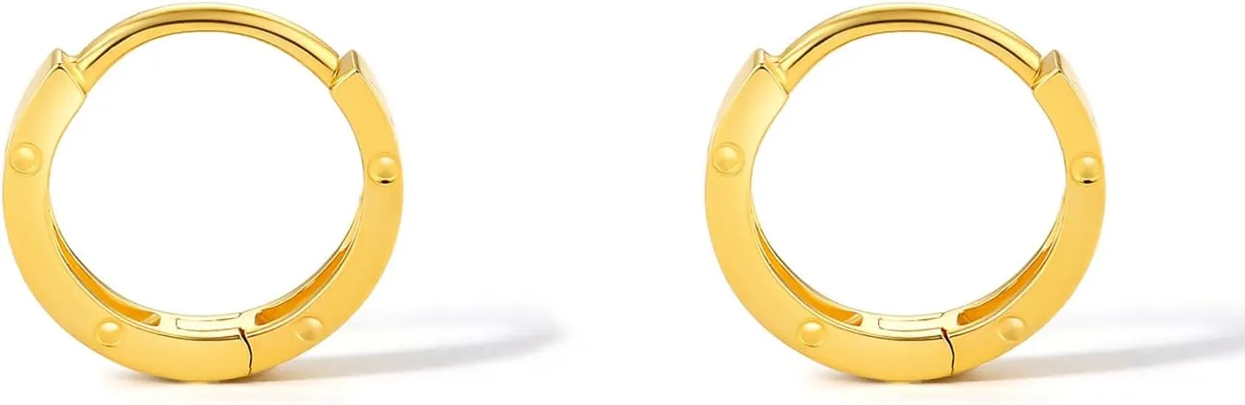 18K Gold Hoop Earrings for Women Hypoallergenic Huggie Earring Small Hoops Lightweight Jewelry Trendy Tiny Dainty Gift C0910793