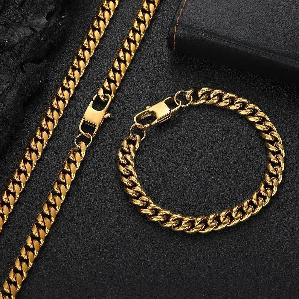 18K gold men's bracelet, women's bracelet, Cuban style simple buckle, easy to disassemble, high-end fashion gift