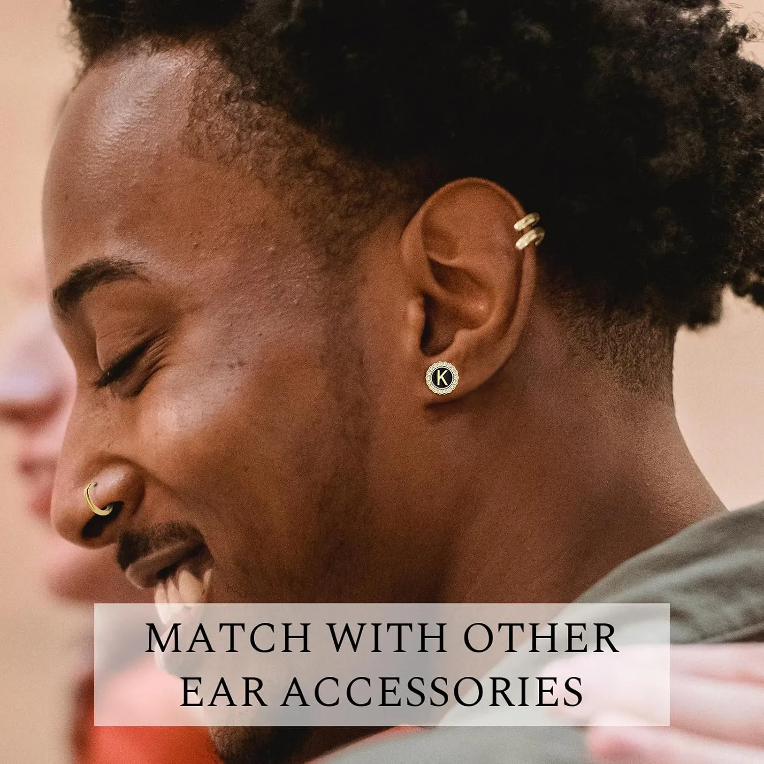 18K Gold or Silver Tone Initial Stud Earrings for Men, Mens Jewelry or Accessories (Designed By HAWSON)