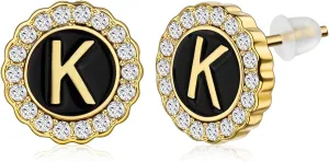 18K Gold or Silver Tone Initial Stud Earrings for Men, Mens Jewelry or Accessories (Designed By HAWSON)