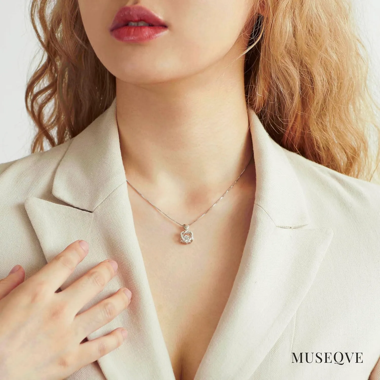 2 Interlocking Infinity Heart Necklace for Women  14K Gold Over 925 Sterling Silver Dancing Cubic Zirconia Pendant  Mom and Daughter Mothers Day Gifts Ideas [HN-DC]
