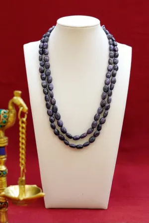 2 Layered Blue Sapphire Necklace  (D1083)