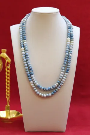 2 Layered Sky Blue Peru Opal Necklace (D1091)