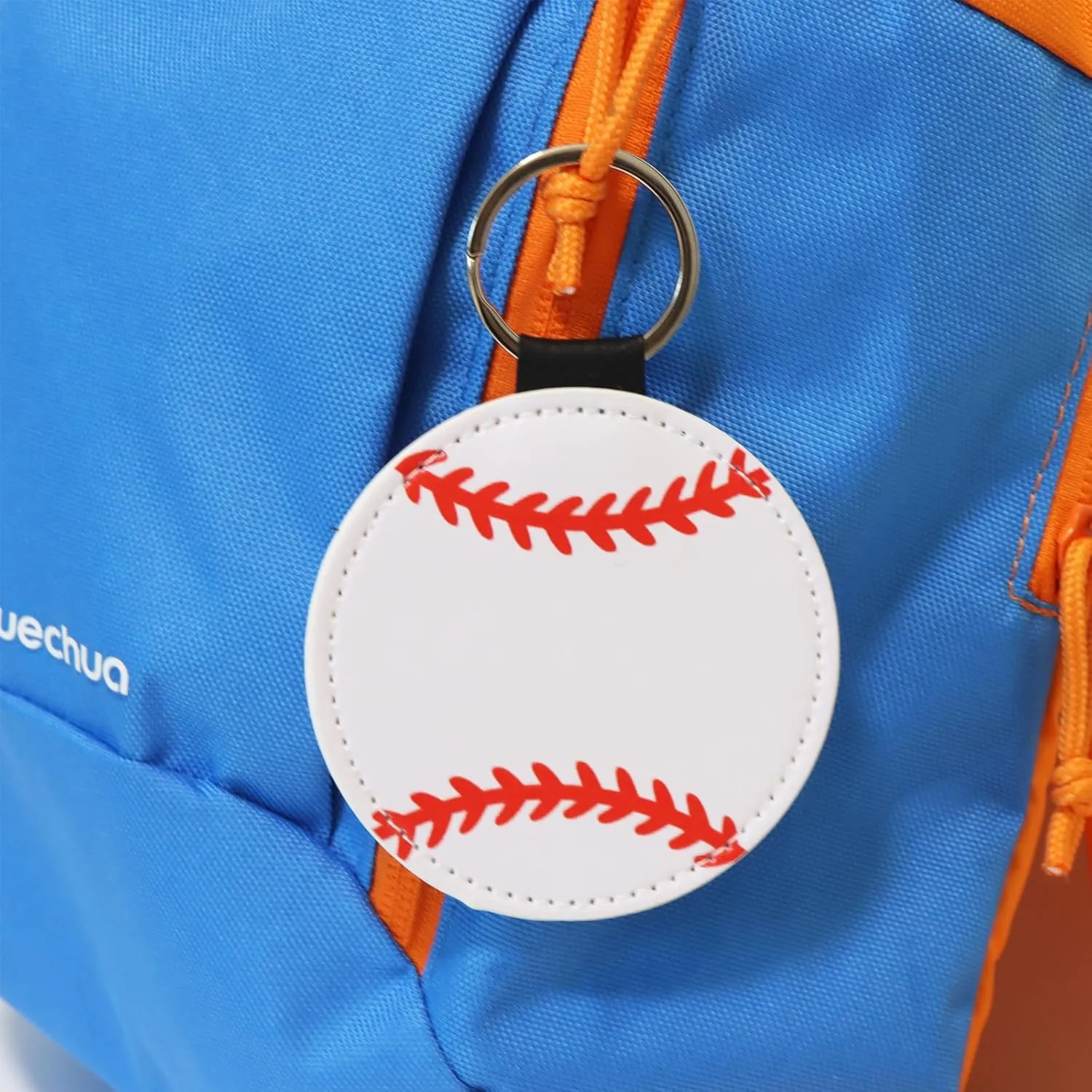 2 PCS Leather Baseball Softball Keychain,Sport Ball Keychain,Large Baseball Softball Accessories Decorations