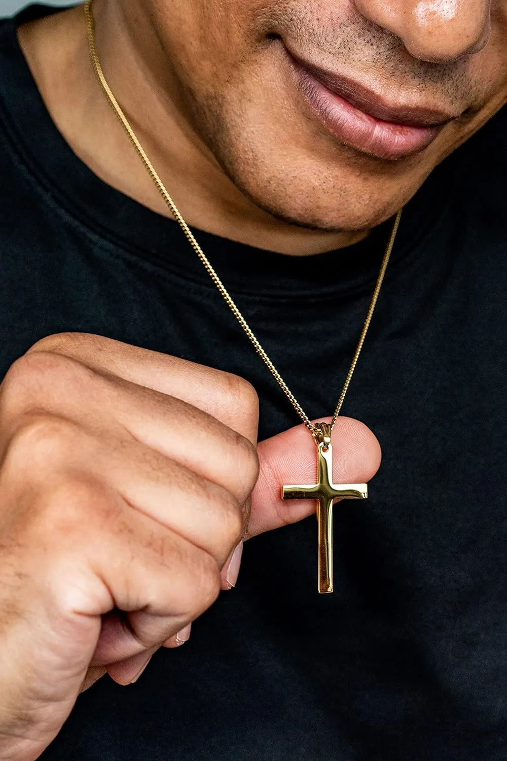 24K Gold Cross Necklace For Men Pendant Solid plated Clasp Women Thin for Charms Miami Cuban Link Diamond Cut