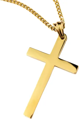 24K Gold Cross Necklace For Men Pendant Solid plated Clasp Women Thin for Charms Miami Cuban Link Diamond Cut