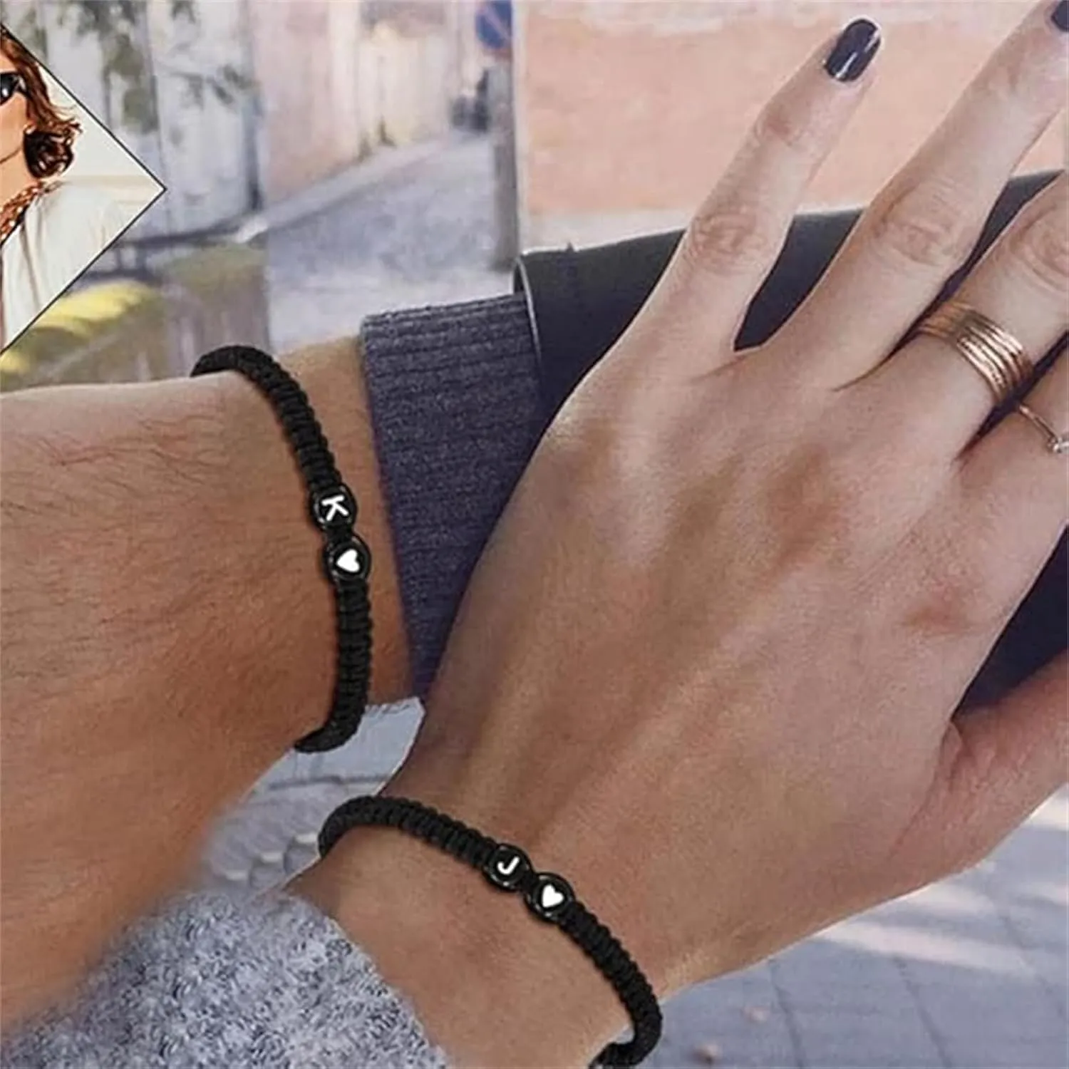 26 Letters & Heart Design Braided Drawstring Bracelet,Adjustable Heart Shaped Couple Bracelet, Friendship Bracelet.