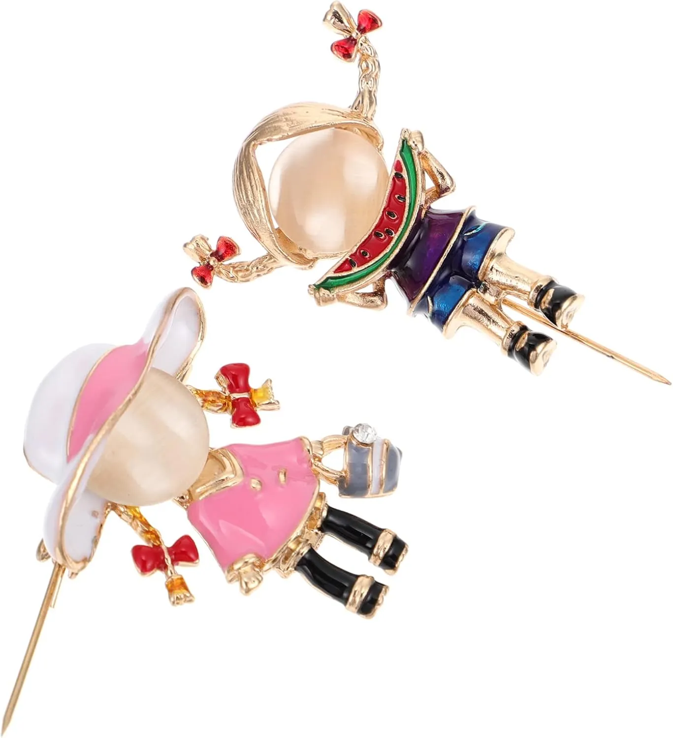 2Pcs Cute Cartoon Brooches Brooch Pins for Students Accessories for Bags and Clothing Includes Nurse Brooch and Animation Brooch Decor