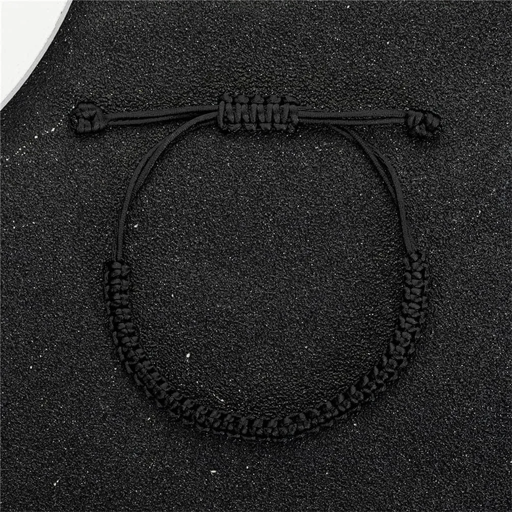2PCS String Bracelets for Women Men Handmade Red Black Buddhist Tibetan Woven Rope Bracelet for Protection and Luck Friendship Bracelet