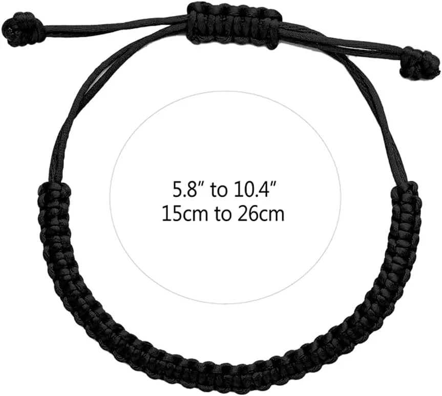 2PCS String Bracelets for Women Men Handmade Red Black Buddhist Tibetan Woven Rope Bracelet for Protection and Luck Friendship Bracelet