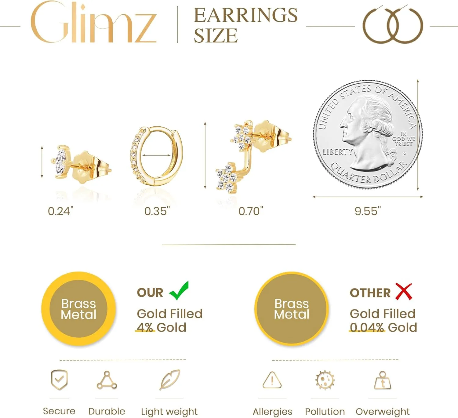 3 Pairs Hoop Earrings Set Trendy 18K Gold Plated Charm Earrings Stacks for Women Dainty,Zirconium Jackets Hoop Charm Huggie Earrings for Multiple Piercing Hypoallergenic