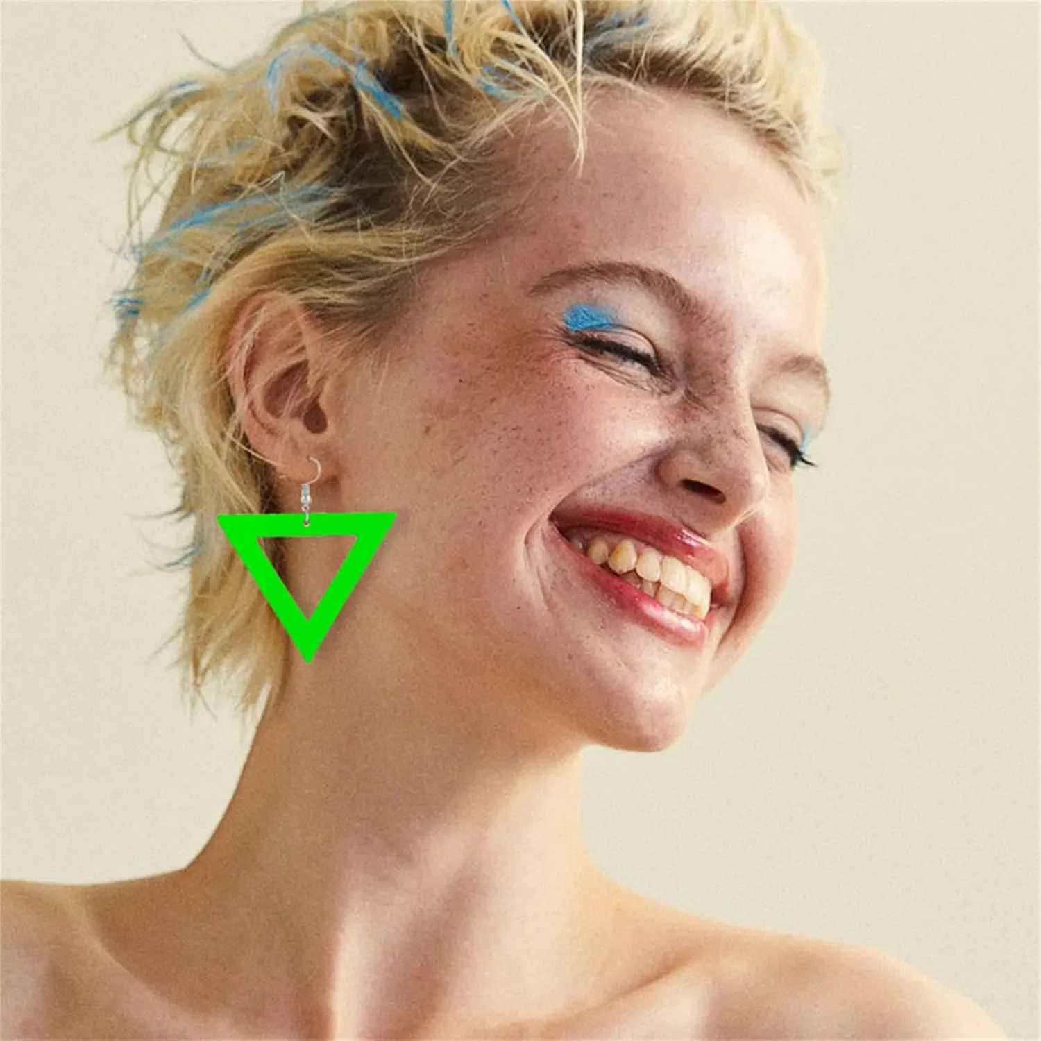 3 Pairs Neon Earrings for Women Fashion Acrylic Retro Geometric Dangle Earrings Lightweight 80s 90s Drop Earrings for 80S Costume Outfits Glow Party Accessories