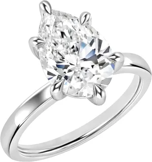 3.00 Carat Pear Shape Cubic Zirconia Sparkling Solitaire Engagement Ring for Women in 925 Sterling Silver