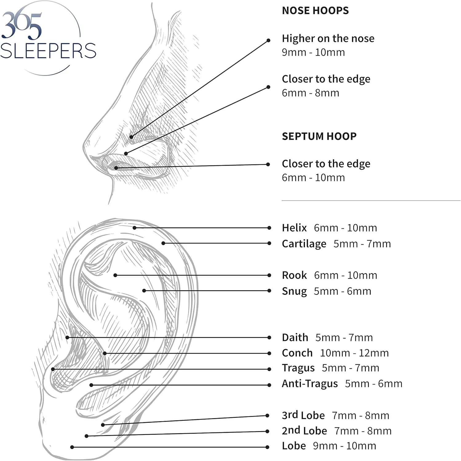 365 Sleepers 316L Surgical Steel Hypoallergenic 16G Gem Septum Jewelry Hinged Segment Ring Body Piercing Hoop Lip Rings Helix Cartilage Rook Sleeper Earrings 8mm  10mm