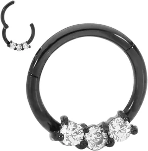 365 Sleepers 316L Surgical Steel Hypoallergenic 16G Gem Septum Jewelry Hinged Segment Ring Body Piercing Hoop Lip Rings Helix Cartilage Rook Sleeper Earrings 8mm  10mm