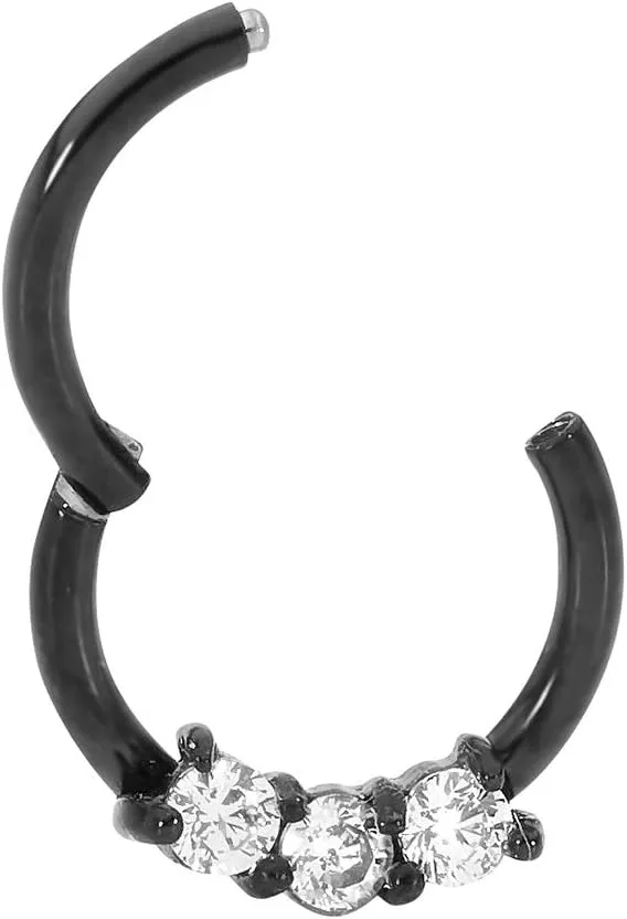 365 Sleepers 316L Surgical Steel Hypoallergenic 16G Gem Septum Jewelry Hinged Segment Ring Body Piercing Hoop Lip Rings Helix Cartilage Rook Sleeper Earrings 8mm  10mm