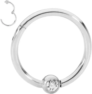 365 Sleepers 316L Surgical Steel Hypoallergenic 18G Gem BCR Ball Closure Septum Jewelry Hinged Segment Ring Body Piercing Hoop Lip Rings Helix Cartilage Rook Sleeper Earrings 6mm  10mm