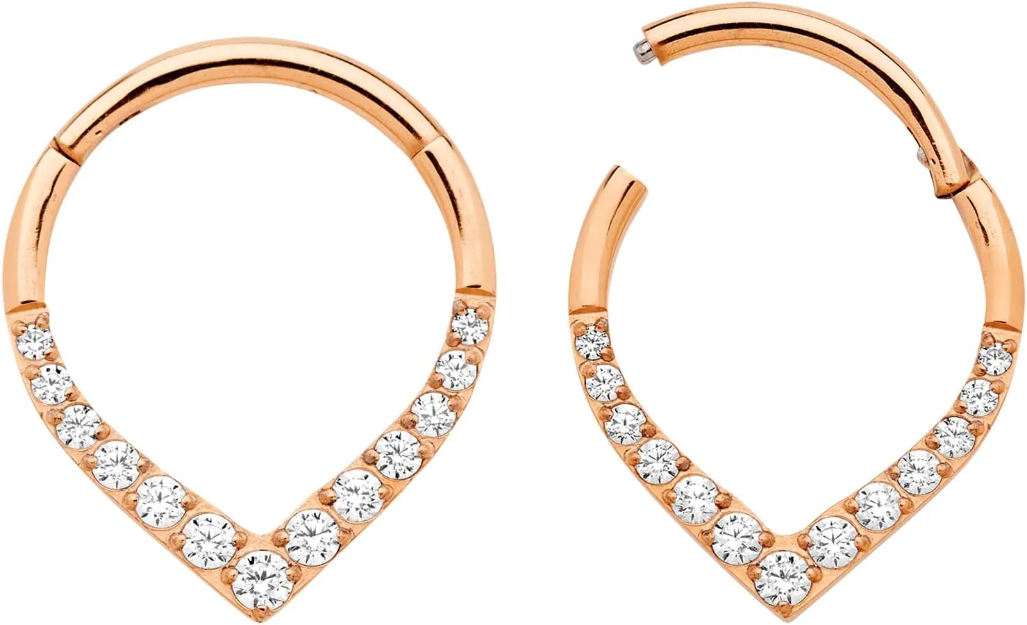 365 Sleepers Titanium Implant Grade 16G Gem Tear Drop Septum Jewelry Hinged Segment Ring Body Piercing Hoop Lip Rings Helix Cartilage Rook Sleeper Earrings 8mm  10mm