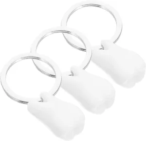 3Pcs Tiny Tooth Key Rings Portable Hanging Ornament Key Chain Connection for Dentists Couples Family Lightweight Space Saving Decor for Keys Bags