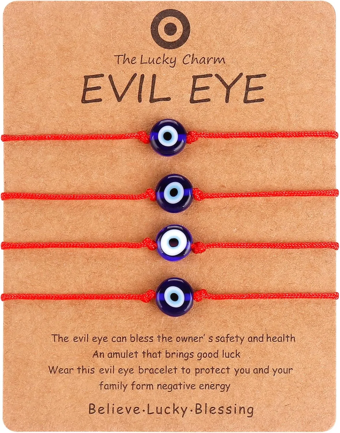 4 Pcs Evil Eye Bracelets Adjustable Evil Eye Anklet Handmade Evil Eye Jewelry Lucky Protection Evil Eye Bracelet for Women