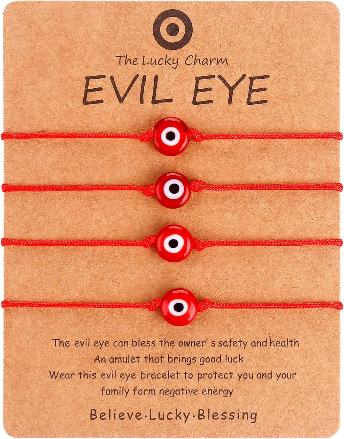4 Pcs Evil Eye Bracelets Adjustable Evil Eye Anklet Handmade Evil Eye Jewelry Lucky Protection Evil Eye Bracelet for Women