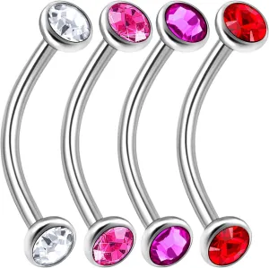 4Pcs 16g 12mm Curved Barbells Piercing Ear Lobe Bridge Eyebrow Cartilage Helix Snug Anti Tragus Rim Halfball BXAS Pick Color