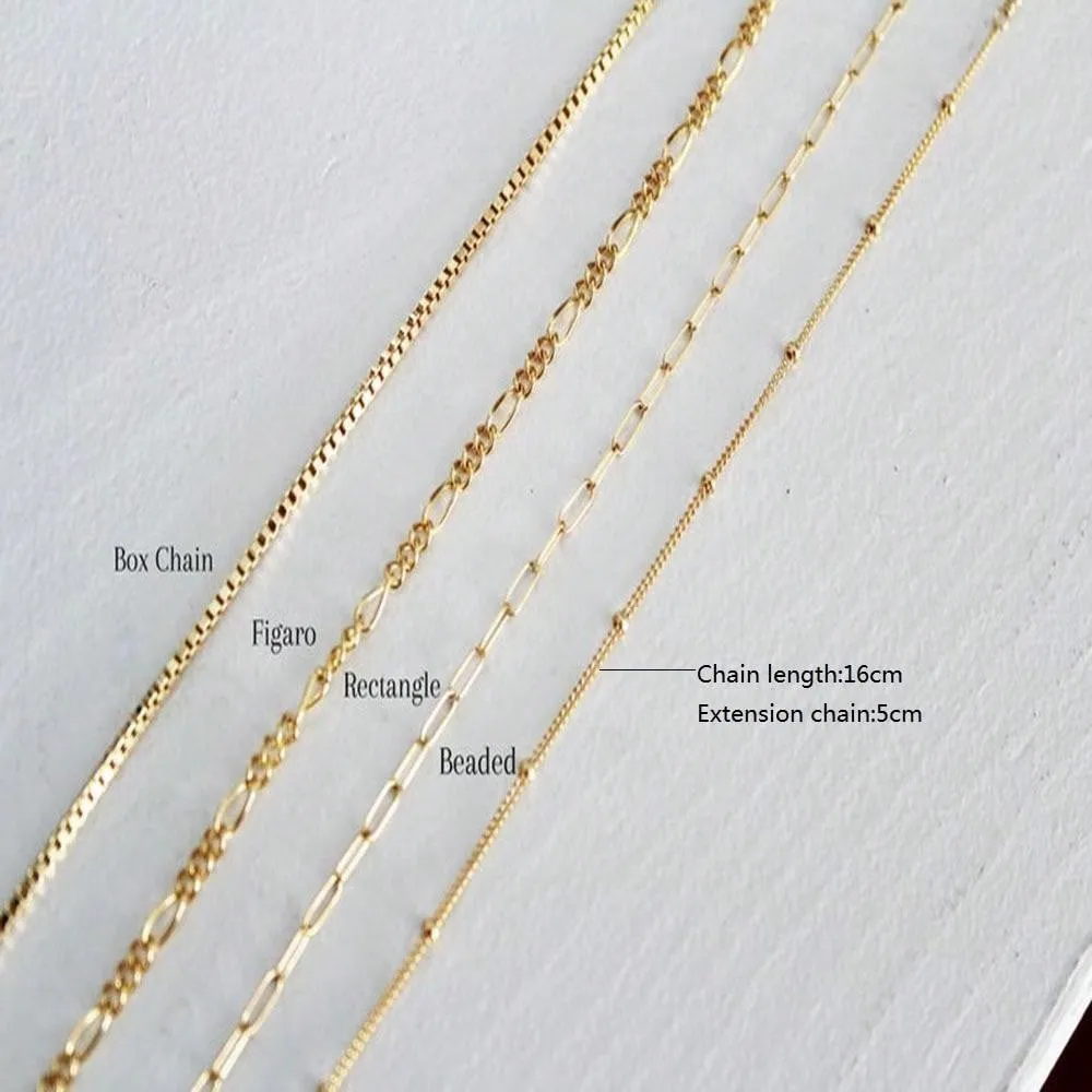 4pcs Simple Metal Alloy Beaded Chain Combination Bracelet Set