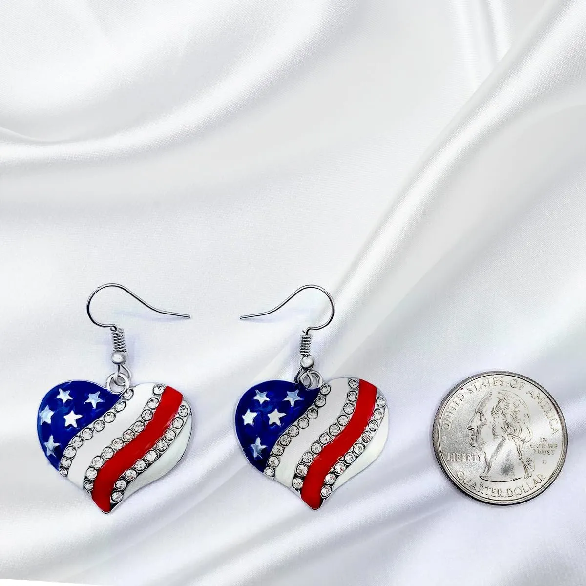 4th of July Patriotic Earrings, American Flag Earrings, Independence Day Stud Dangle Drop Earrings Hook Fashion Jewelry Gift for Women